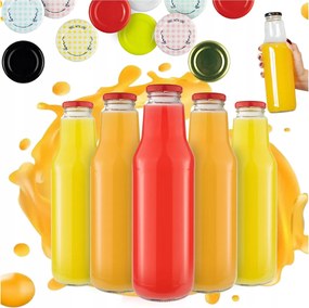 5x Micimackó lé palack 750ml Fedél Üveg lé palackok