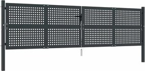vidaXL antracit színű acél kerti kapu 400 x 125 cm