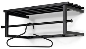 Fekete fém fali fogas polccal Marco – Spinder Design