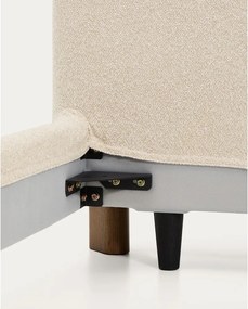 Bézs kárpitozott franciaágy ágyrács nélkül 160x200 cm Odina – Kave Home