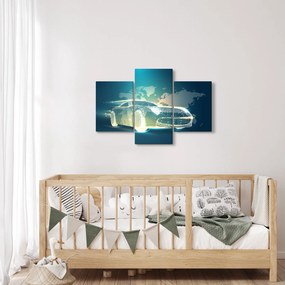 Geometriai formákból készült autó képe (90x60 cm)