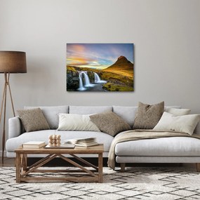 Kép a hegyekről és vízesésekről Izlandon (70x50 cm)