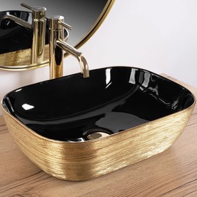 Pultos mosdókagyló Rea Belinda BLACK GOLD BRUSH