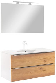 Vario Trim 100 komplett fürdőszoba bútor fehér-tölgy