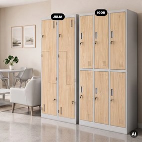 L alakú öltözőszekrény, szürke, sonoma tölgy, 800x1850x450 mm: JULIA Eco Design