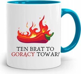 Kék Ajándék Bögre Ez A Testvér Egy Forró Áru, fényképes nyomtatással