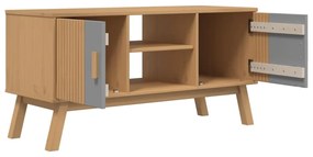 OLDEN szürke és barna tömör fenyőfa TV-szekrény 114x43x57 cm