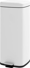 HOMCOM 30L Pedálos Szemetes Kosár, Kozmetikai Hulladékgyűjtő Tartály, Fedéllel és Lábbal Működtethető, Fém, 28cm x 35cm x 63.5cm | Aosom