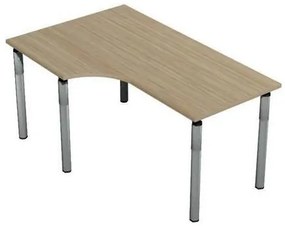 Ergo Set line irodai asztal, 160 x 100 x 75 cm, balos kivitel, világos fa