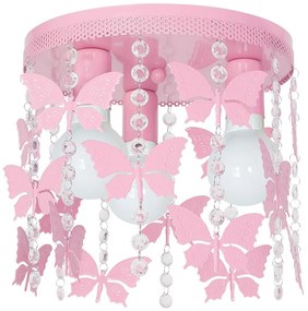 Milagro Gyerek mennyezeti lámpa ELZA butterflies 3xE27/60W/230V rózsaszín MLP1165