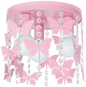 Milagro Gyerek mennyezeti lámpa ELZA butterflies 3xE27/60W/230V rózsaszín DE9791