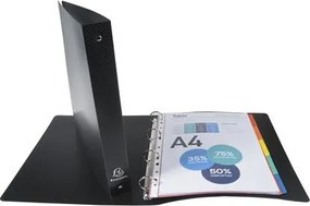 Gyűrűs könyv, 4 gyűrű, 40 mm, A4, PP, EXACOMPTA, fekete (EX512801E)