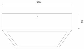 Mennyezeti lámpa NATURAL SQUARE 2xE27/15W/230V 31x31 cm fenyő/fekete