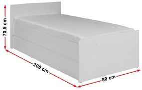 Egyszemélyes ágy 80 cm Cortez C 08 (riviera tölgy) ( ágyráccsal). 1004890