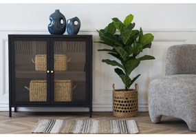 Dalby vitrines komód, 2 ajtó, acél, fekete 80x35x80 cm
