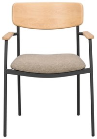 Bézs-natúr színű étkezőszék szett 2 db-os Maymont – Rowico