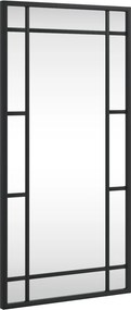 vidaXL fekete téglalap alakú vas fali tükör 30 x 60 cm