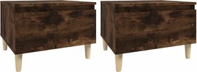 vidaXL 2 db füstös tölgy színű szerelt fa kisasztal 50 x 46 x 35 cm