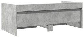 betonszürke kanapéágy fiókkal matrac nélkül 90x190 cm