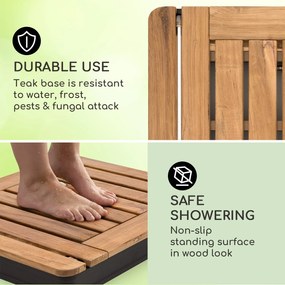 Sumatra Teak Square, kerti zuhanyzó, alumínium, teakfa, fogantyú