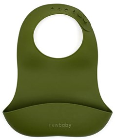 New Baby szilikon előke olívazöld színben