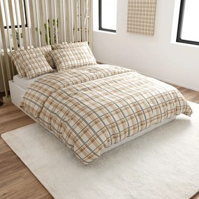 Mikroplüss ágynemű PLAID krém Ágyneműhuzat mérete: 2 db 70 x 90 cm | 200 x 220 cm
