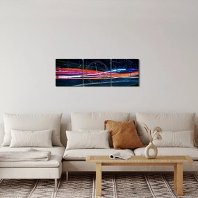 Éjszakai város képe (órával) (90x30 cm)
