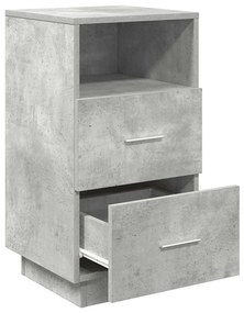 Betonszürke éjjeliszekrény 2 fiókkal 36x36x68 cm