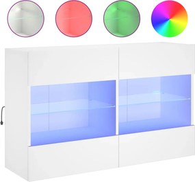 vidaXL fehér fali TV-szekrény LED-világítással 98,5x30x60,5 cm