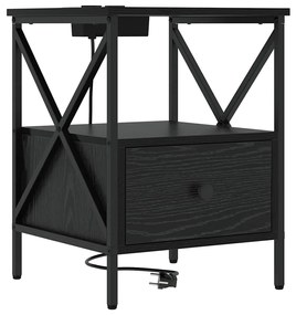 Éjjeliszekrény 2 pcs Musta tammi 41.5 x 40.5 x 55 cm Faanyag