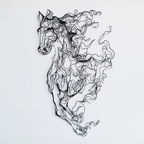 Fém fali dekoráció, horse, 18x98 cm