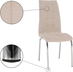 Étkezőszék, bézs Dulux Velvet szövet/króm, GERDA NEW