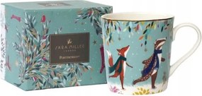 Pimpernel karácsonyi porcelán bögre díszdobozban róka borz korcsolyázók