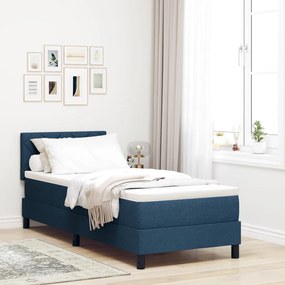 Boxspring Ágy Matraccal & LED Kék 80x200 cm Szövet