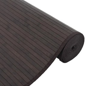 négyszögletű sötétbarna bambusz szőnyeg 80 x 1000 cm