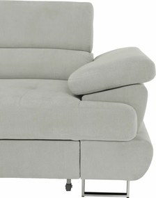 Ülőgarnitúra tárolóhellyel, világosszürke, szövet, balos, BUTON R