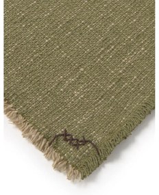 Khaki pamut takaró 130x180 cm Handloom – Lorena Canals
