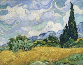 Vincent van Gogh - Festmény reprodukció Wheatfield with Cypresses, 1889, (40 x 30 cm)
