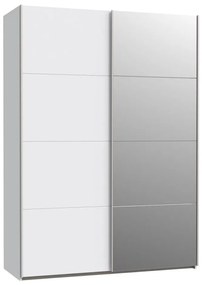 KARO gardróbszekrény tükörrel, 150x210 cm, fehér