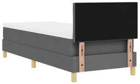 Boxpring ágy matraccal &amp; LED Sötétszürke 80x200 cm Szövet
