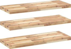 vidaXL 3 db kezeletlen tömör akácfa függőpolc 80 x 30 x 4 cm