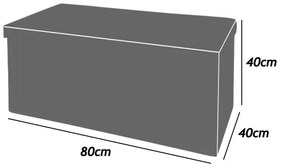 Casaria® Tárolódoboz csuklós fedéllel 80x40x40cm - fehér