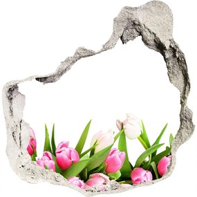 Fali matrica lyuk a falban Rózsaszín tulipánok nd-p-138798865