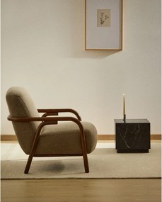 Szürkésbarna zsenília fotel Sylo – Kave Home