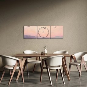 Kép - Madárcsapat II. (órával) (90x30 cm)