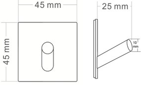 Sapho, Öntapadó akasztó, matt fekete, 31203