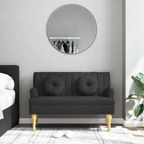 fekete szövetpad párnákkal 113x64,5x75,5 cm
