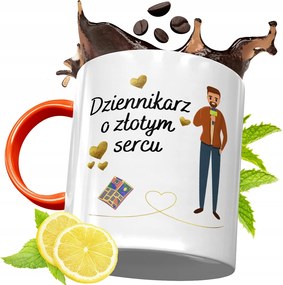 Narancssárga Bögre Újságírónak Ajándék fényképes nyomtatással