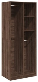 barna tölgy színű szerelt fa ruhásszekrény 80 x 50 x 200 cm