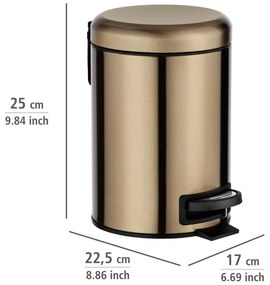 Leman rézszínű pedálos szemetes, 3 l - Wenko